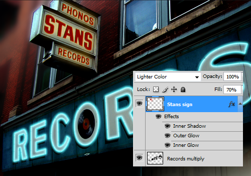 Neon Records - Animated Neon Sign Photoshop Tutorial 8
