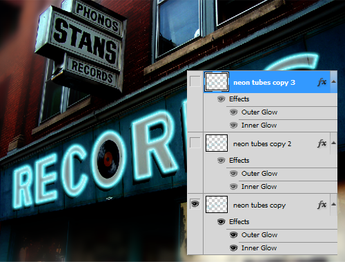 Neon Records - Animated Neon Sign Photoshop Tutorial 20