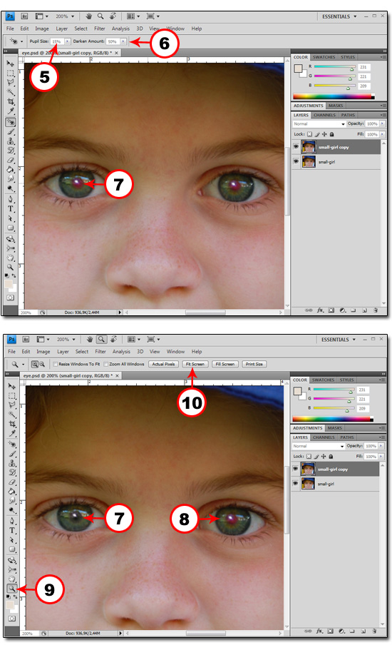 Remove Red Eye In Photoshop CS4 5