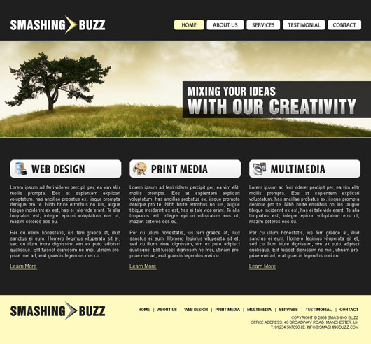 Corporate Business Website Design Tutorial (Free PSD file)