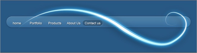 Menu header with glow
