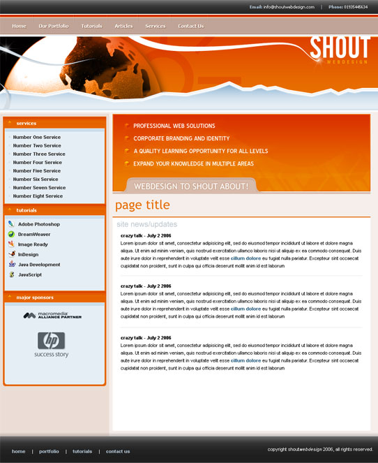 Create An Orange Web Layout Using Photoshop
