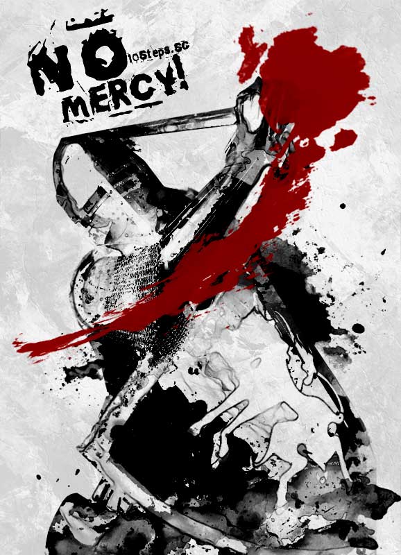 Create an Ink Splattering Knight Composition 
