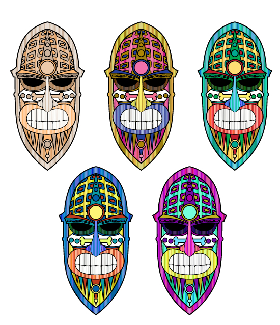 How to Create a Colorful Textured Tiki Mask in Illustrator
