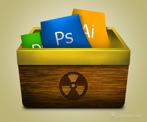 Create Wooden Bin Icon 