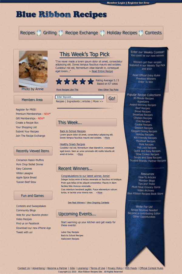 Create a Recipe Web Layout
