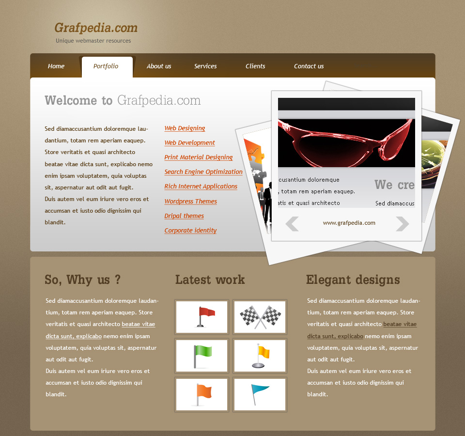Wordpress portfolio layout
