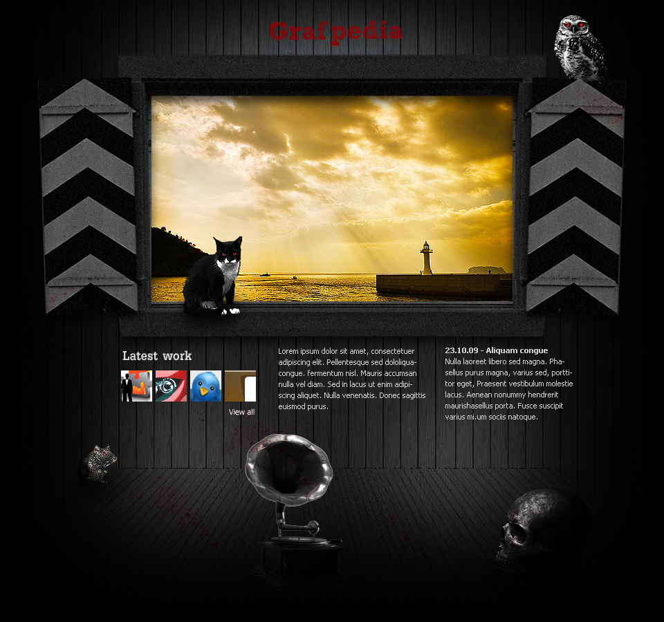 Create a horror portfolio PSD layout in Photoshop
