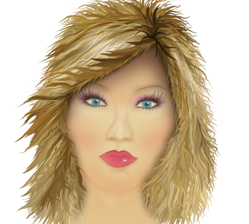 cartoon girl face with blonde hair. how to draw cartoon girl face.