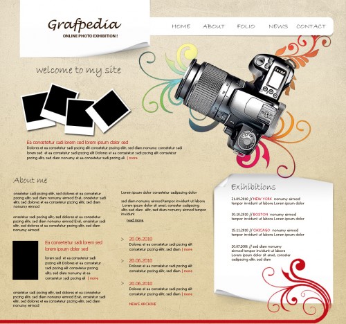 Create a grunge photographer layout
