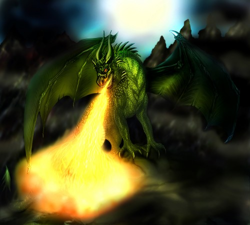 Draw a surreal dragon
