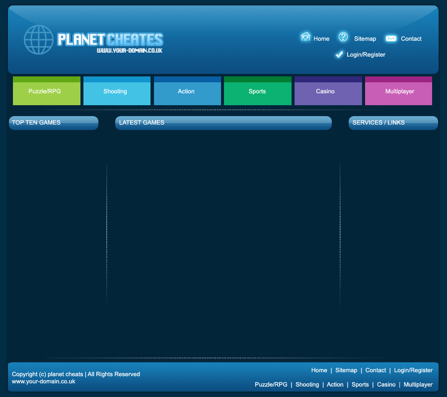 Games Portal Layout