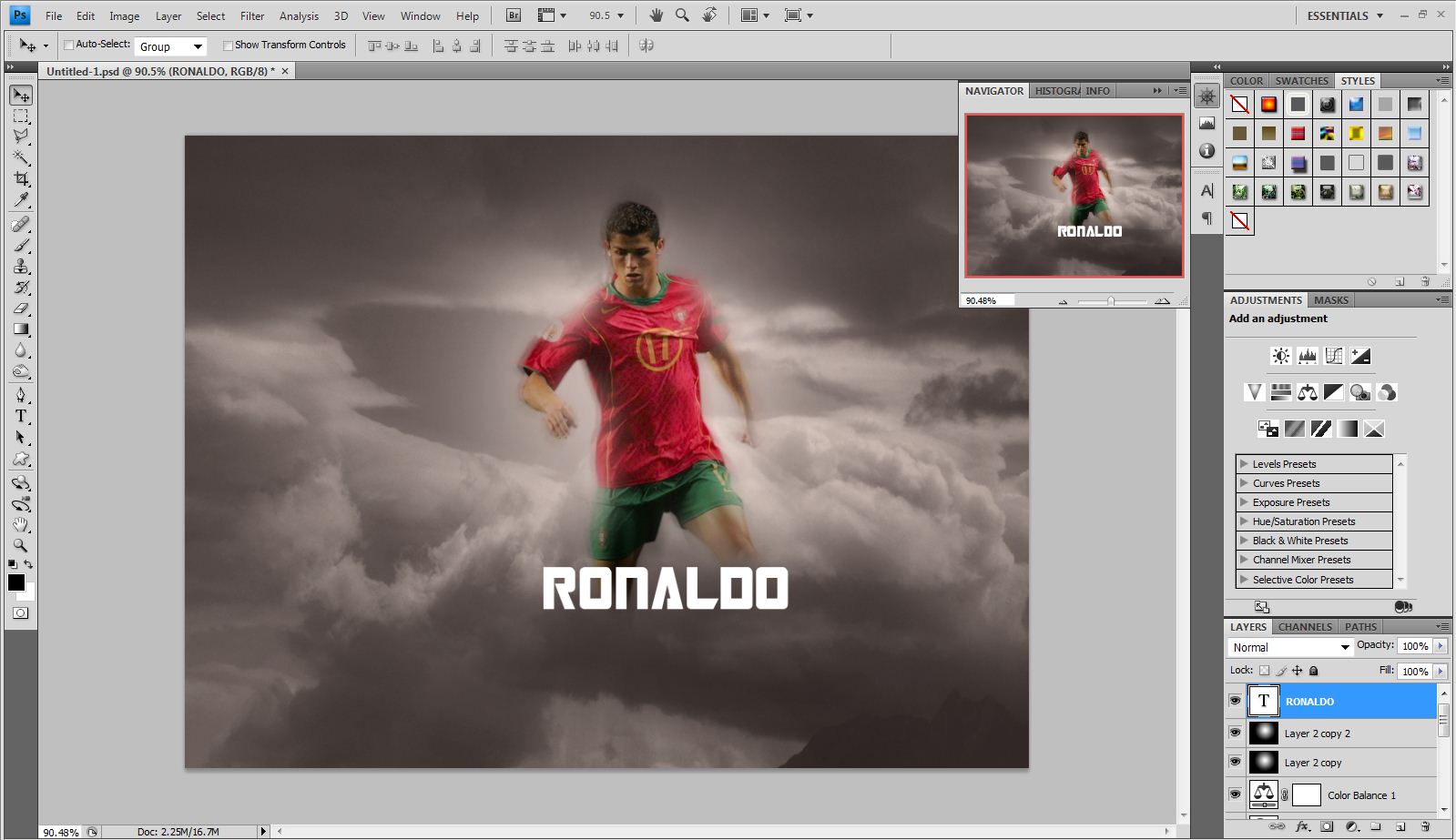 How to Create a Football Wallpaper in Adobe CS4 Photo Editing