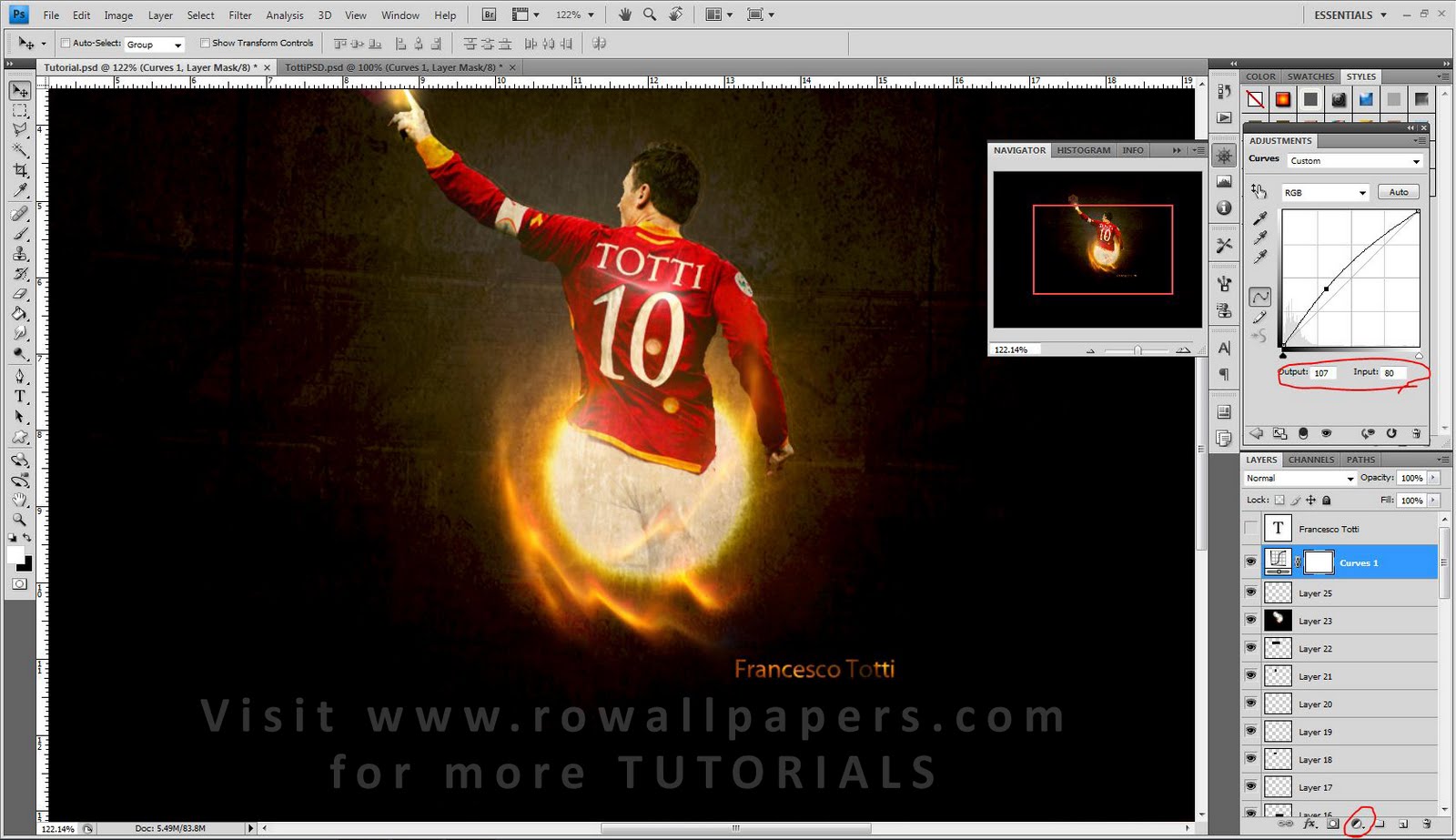 How to create a Francesco Totti wallpaper in Photoshop CS4
