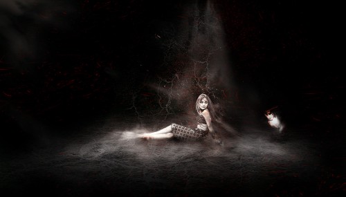 Dark Horror Scene with Crack Brushset
