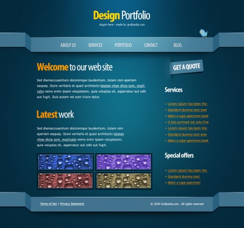 Create a clean PSD layout with a 3D look