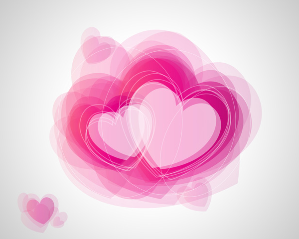 How to create abstract Valentine's Day illustration with hearts in Photoshop CS5