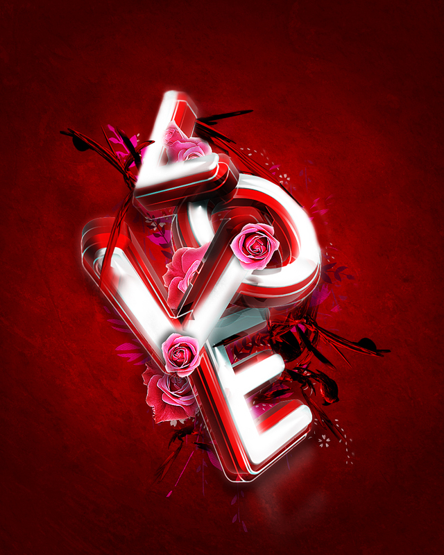 3D Valentine's Day Typography