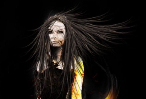 Create a Surreal Fiery Burnt Wood Lady Figure with Vexel Hair in Photoshop 32