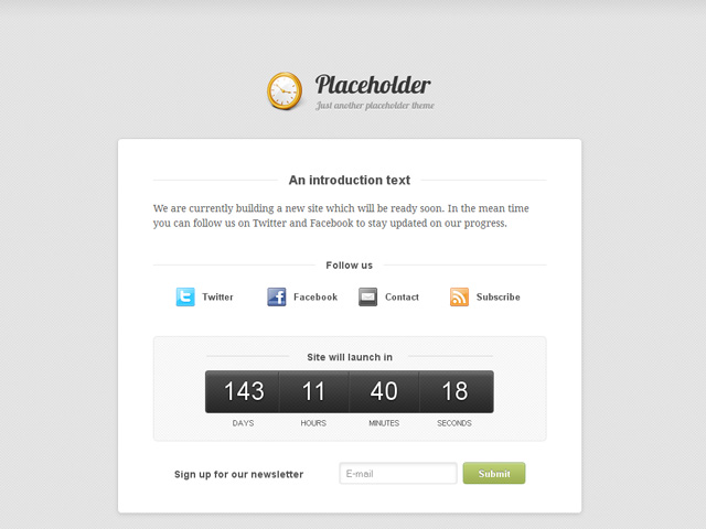 Free Coming Soon Page Template