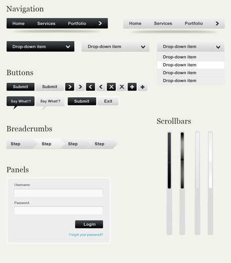 Free Web UI Element Kits and Stencils