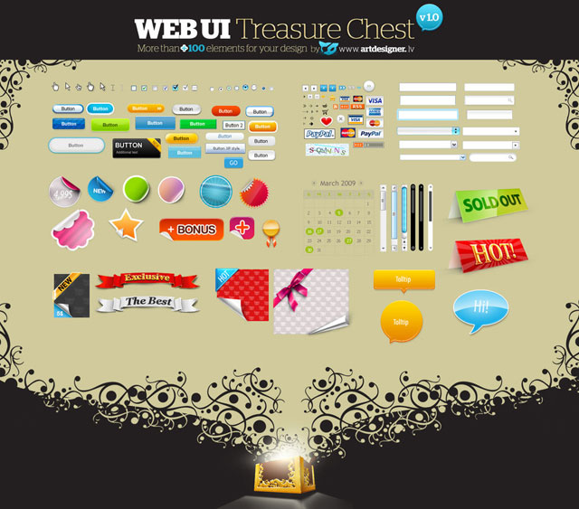 Free Web UI Element Kits and Stencils