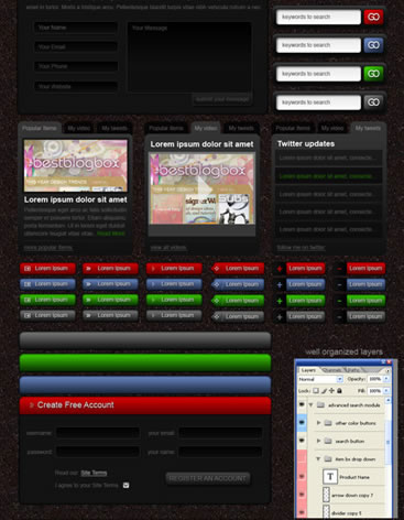 Free Web UI Element Kits and Stencils