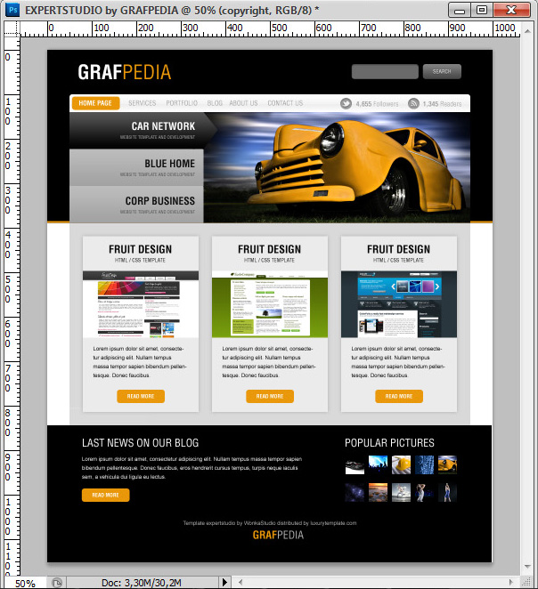Design A Black &amp;amp; Yellow Portfolio With Photoshop 34