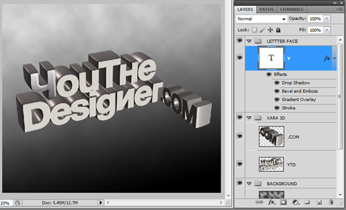 3D Typography Tutorial using Xara3D and Photoshop 23