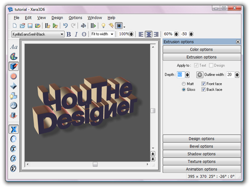 3D Typography Tutorial using Xara3D and Photoshop 5