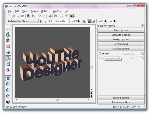 3D Typography Tutorial using Xara3D and Photoshop 7