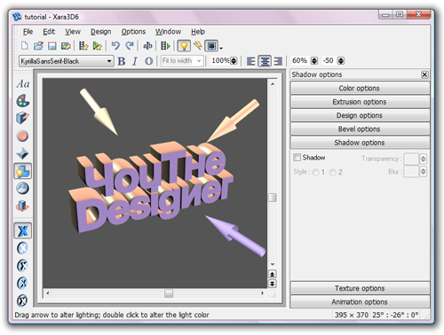 3D Typography Tutorial using Xara3D and Photoshop 8