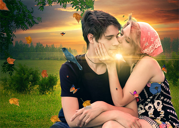 Blowing Valentine's Day Photo Manipulation