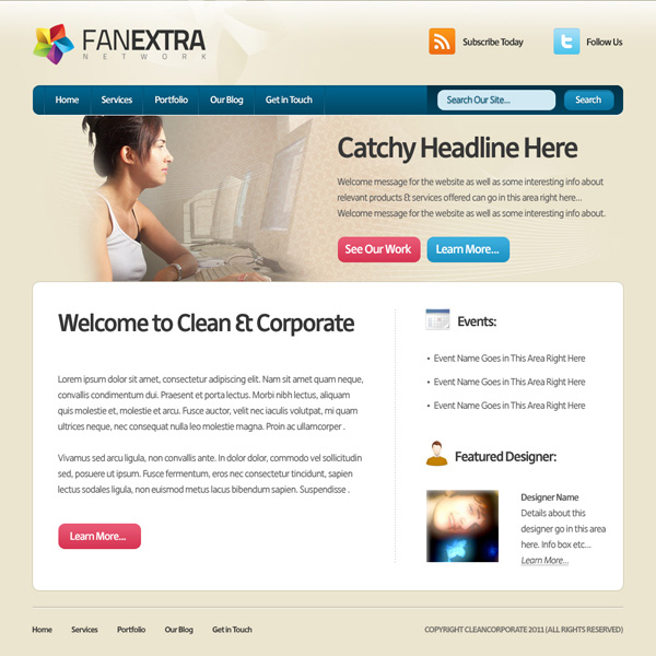 Corporate Website Layout