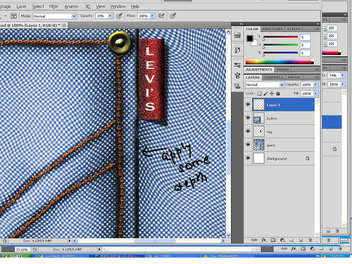 Creating Jeans Texture and Making Custom Brushes in Photoshop 49