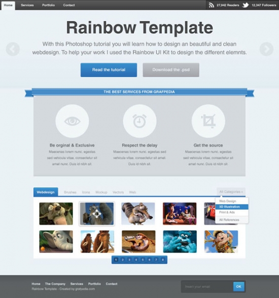 How to design the Rainbow Template with Photoshop - screen 01
