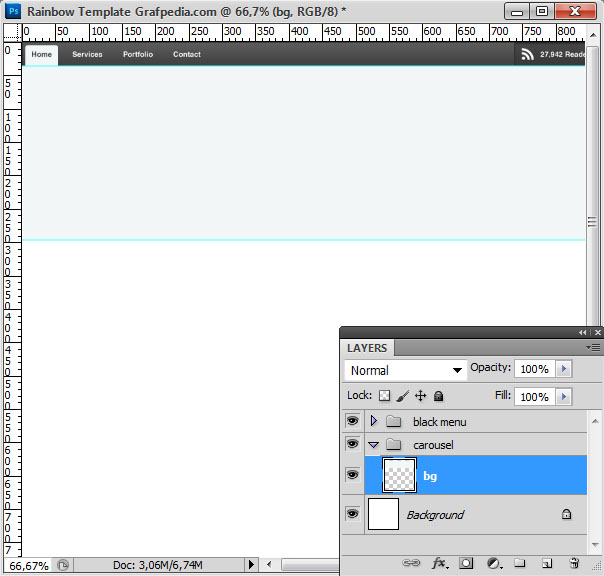 How to design the Rainbow Template with Photoshop - screen 05