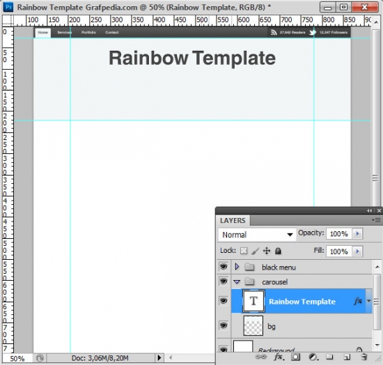 How to design the Rainbow Template with Photoshop - screen 06