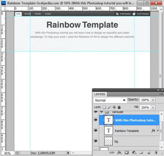 How to design the Rainbow Template with Photoshop - screen 07