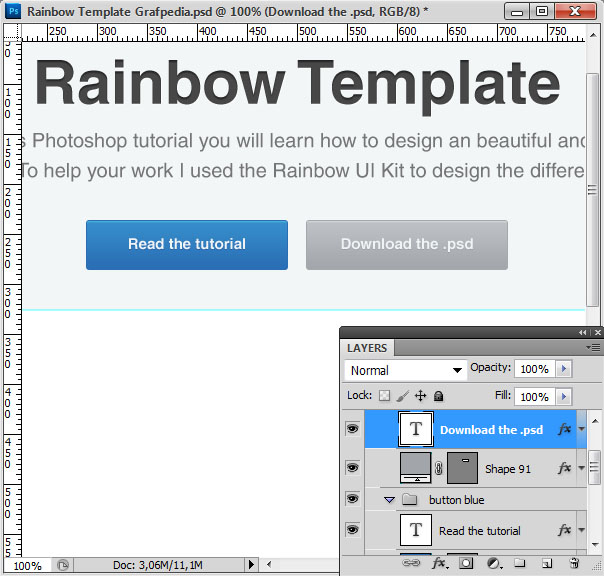 How to design the Rainbow Template with Photoshop - screen 09