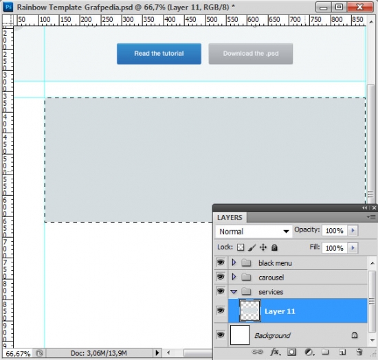 How to design the Rainbow Template with Photoshop - screen 14