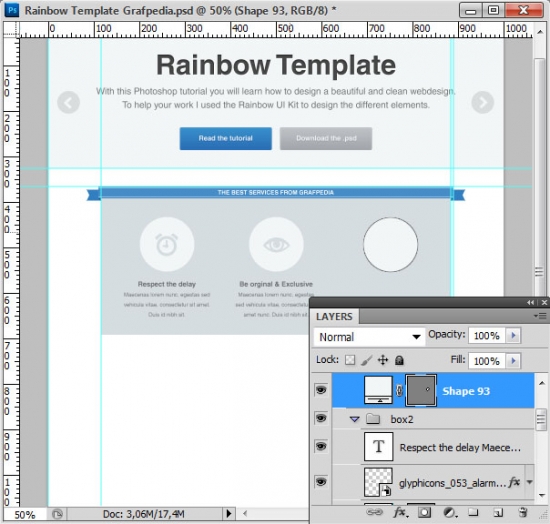 How to design the Rainbow Template with Photoshop - screen 17