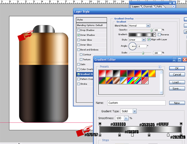 7 Battery Icon black gradie How to Create Battery Icon in Photoshop