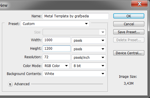 How to design the Metal Template using Photoshop CS5 2