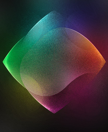 Vibrant grainy abstract lines artwork