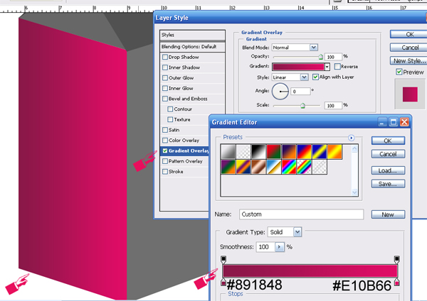 11 packaging Box gradient How to Create Packaging Box in Photoshop