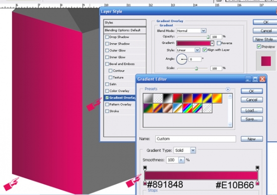 11 packaging Box gradient How to Create Packaging Box in Photoshop
