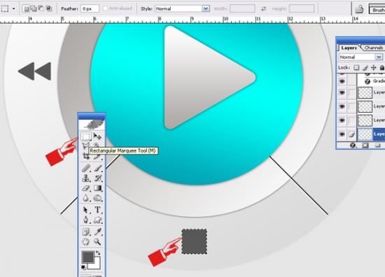13 Media Button stop How to Create Media Player Button in Photoshop