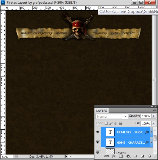Design the Pirates Layout using Photoshop