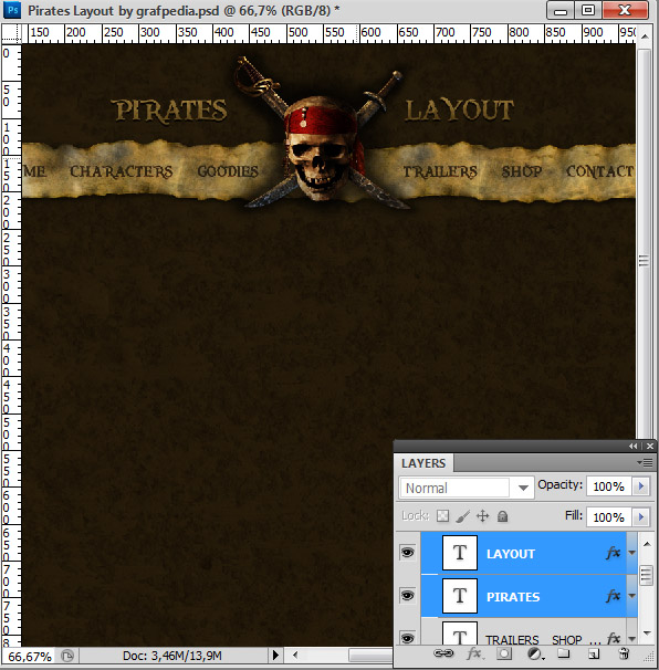Design the Pirates Layout using Photoshop